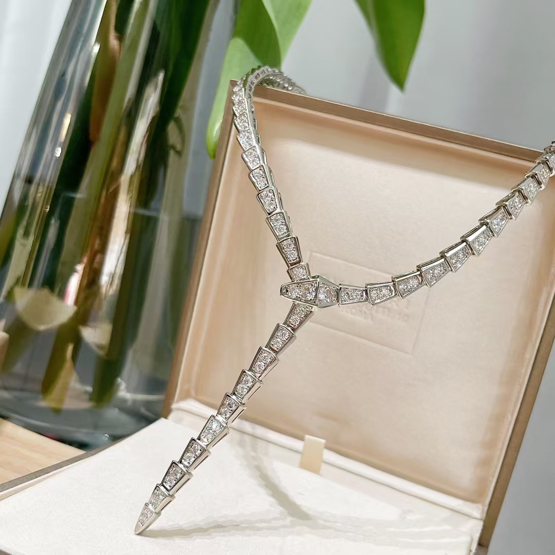 Buy replica Bvlgari Serpenti Viper Necklace - Full Diamond and replica jewelry from PICKS Jewelry