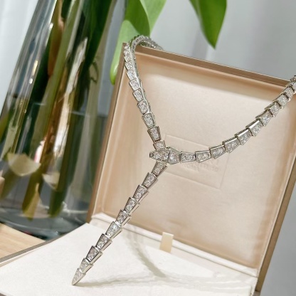 Buy replica Bvlgari Serpenti Viper Necklace - Full Diamond and replica jewelry from PICKS Jewelry