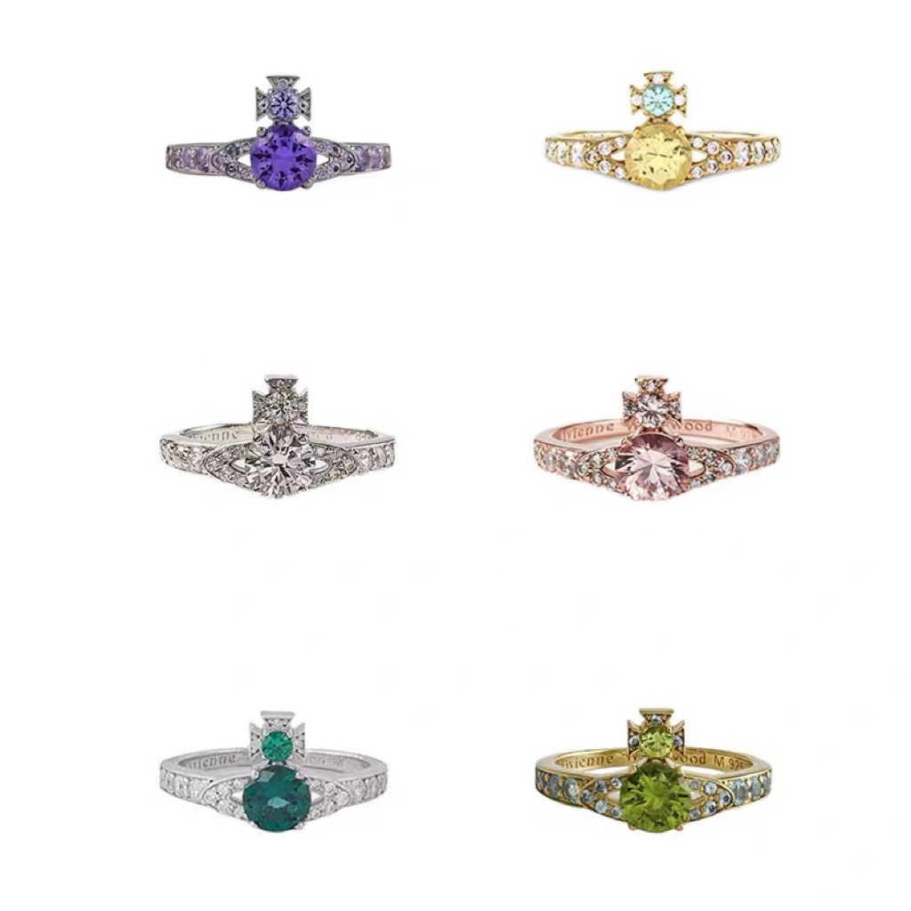 Buy replica Vivienne Westwood Colorful Diamond Saturn Ring and replica jewelry from PICKS Jewelry