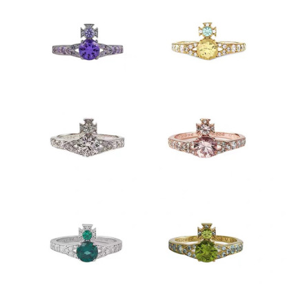 Buy replica Vivienne Westwood Colorful Diamond Saturn Ring and replica jewelry from PICKS Jewelry