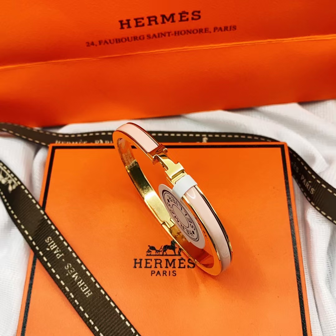 Buy replica Hermes H Pink Enamel Bracelet and replica jewelry from PICKS Jewelry