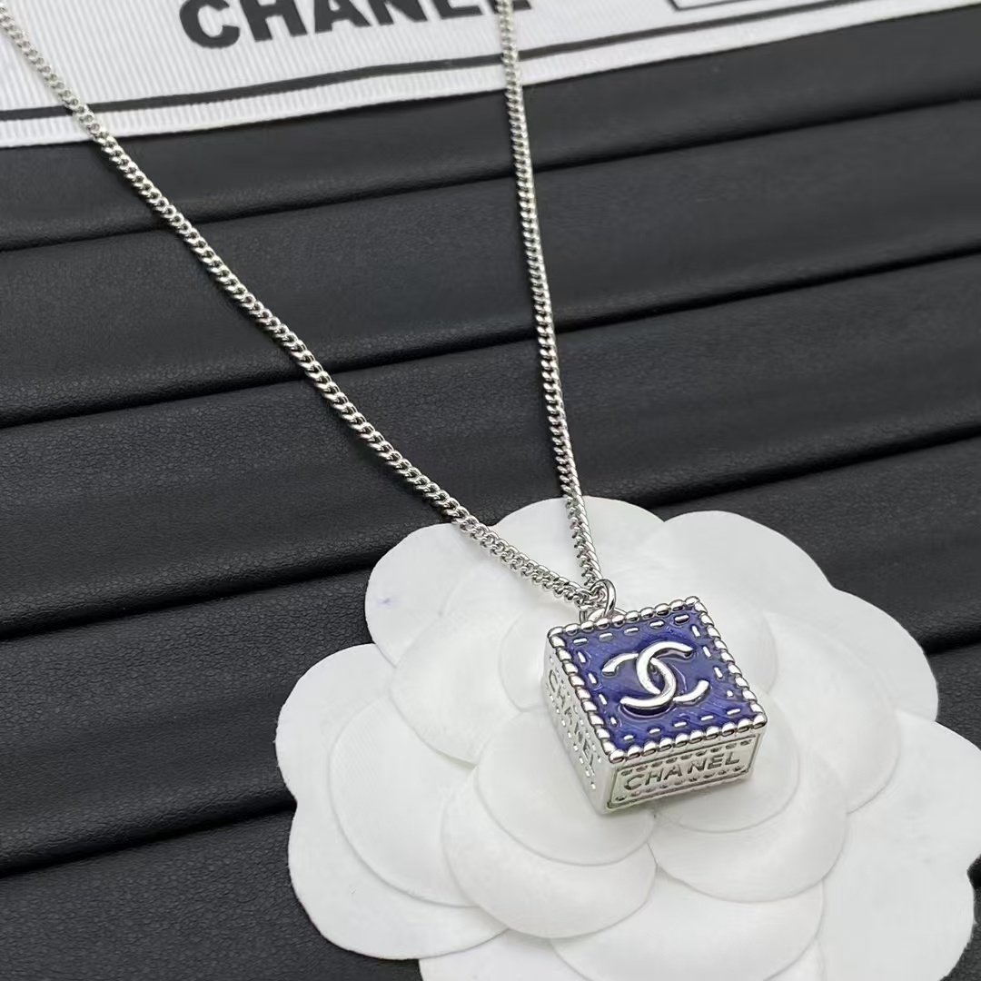 Buy replica Chanel Denim Cube Pendant Necklace and replica jewelry from PICKS Jewelry
