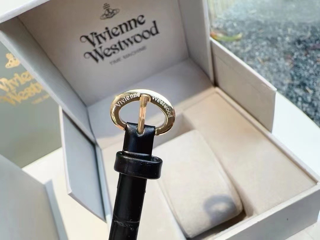Buy replica Vivienne Westwood Black Genuine Leather Band Watch - 23MM and replica jewelry from PICKS Jewelry