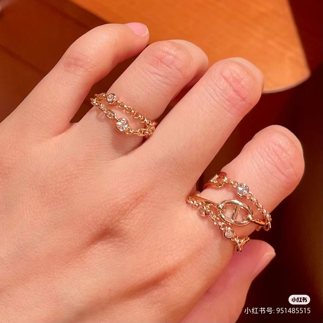 Buy replica Hermes Chaine D'ancre Enchainee Ring and replica jewelry from PICKS Jewelry