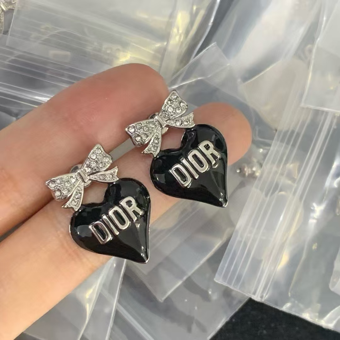 Buy replica Dior Enamel Bow with Heart Earrings and replica jewelry from PICKS Jewelry
