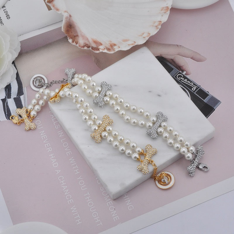 Buy replica Vivienne Westwood 2 Row Pearl Mixing Bone Bracelet and replica jewelry from PICKS Jewelry