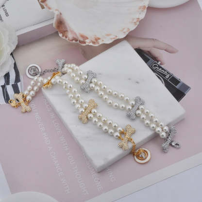 Buy replica Vivienne Westwood 2 Row Pearl Mixing Bone Bracelet and replica jewelry from PICKS Jewelry