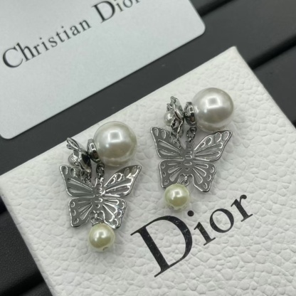 Buy replica Dior Silver Butterfly Pearl Earrings and replica jewelry from PICKS Jewelry