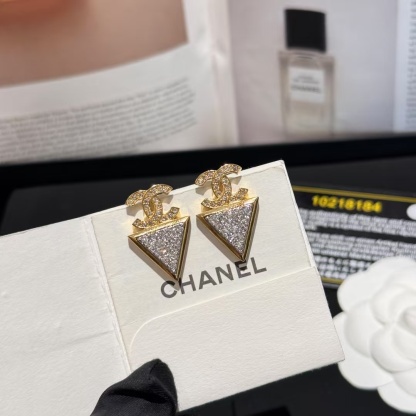 Buy replica Chanel Geometric Triangle Stud Earrings and replica jewelry from PICKS Jewelry