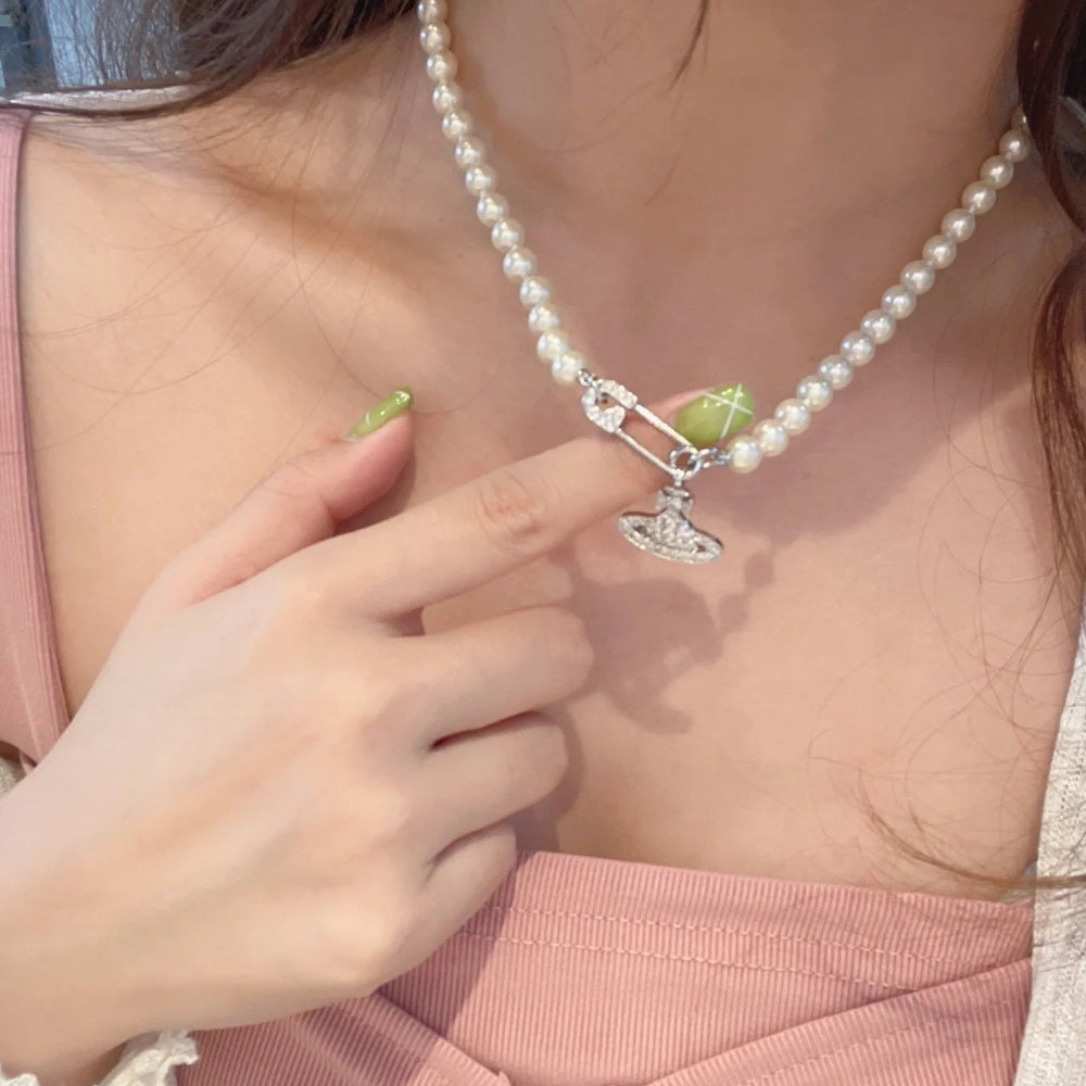 Buy replica Vivienne Westwood Saturn Pearl Necklace and replica jewelry from PICKS Jewelry