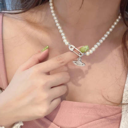 Buy replica Vivienne Westwood Saturn Pearl Necklace and replica jewelry from PICKS Jewelry