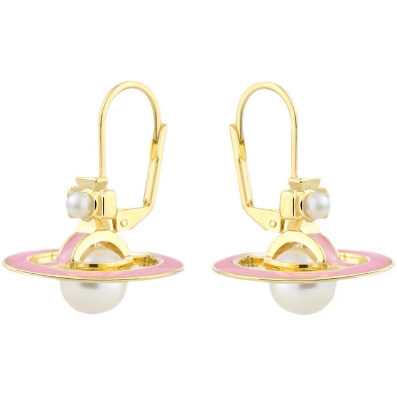 Buy replica Vivienne Westwood Enamel Saturn Pearl Earrings and replica jewelry from PICKS Jewelry