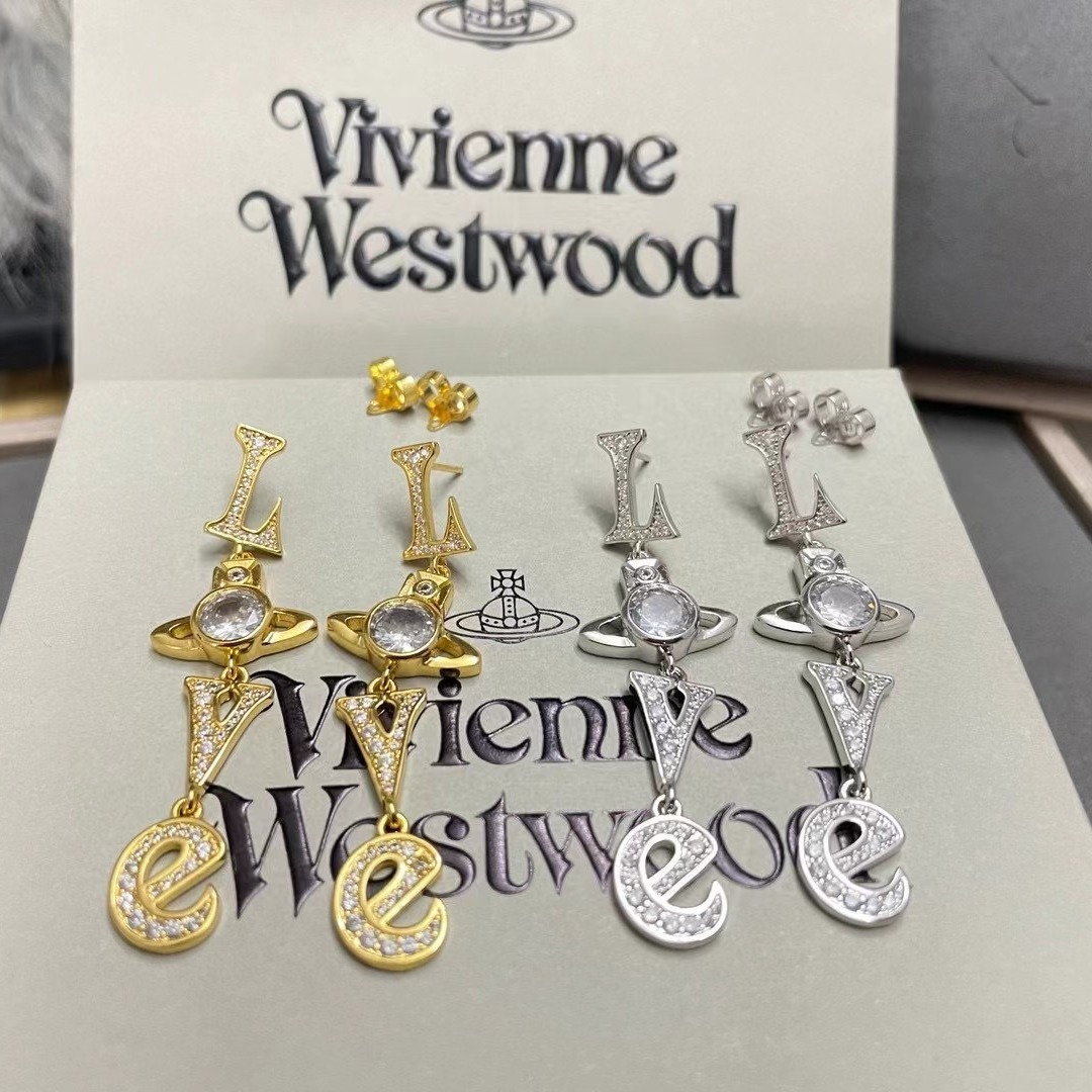 Buy replica Vivienne Westwood Letter LOVE Long Style Earrings and replica jewelry from PICKS Jewelry