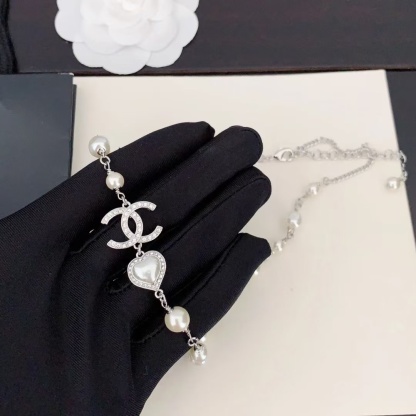Buy replica Chanel Half Silver Chain Half Pearl Necklace and replica jewelry from PICKS Jewelry