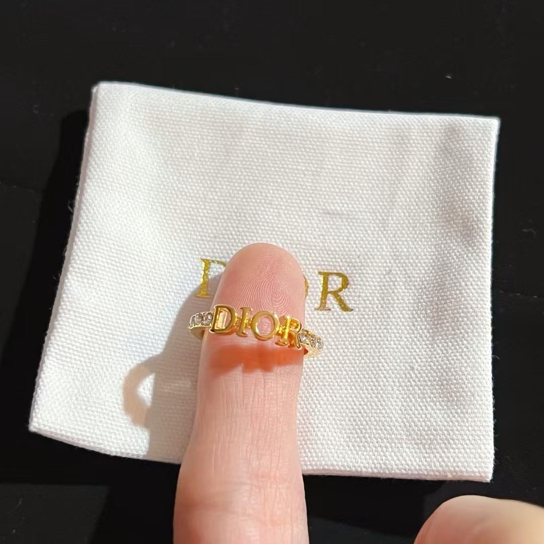 Buy replica Dior Letters Diamond Paved Ring and replica jewelry from PICKS Jewelry