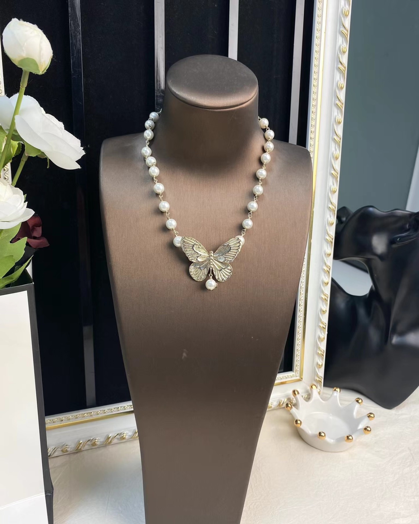 Buy replica Dior Butterfly Pearl Necklace and replica jewelry from PICKS Jewelry