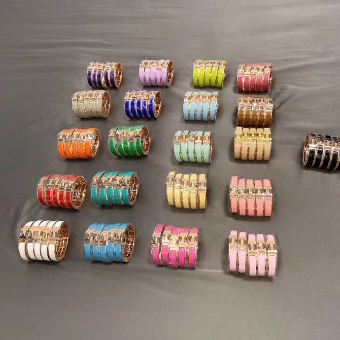 Buy replica Hermes Wide H Enamel Bracelet - 21 Colors Available and replica jewelry from PICKS Jewelry