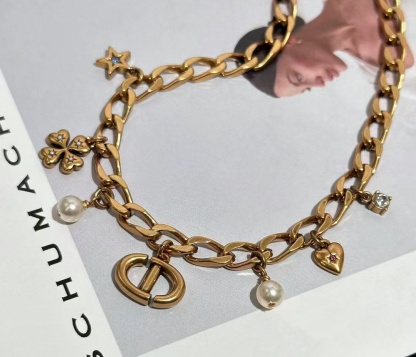 Buy replica Dior Vintage Cuban Chain with Charms CD Pendant Necklace and replica jewelry from PICKS Jewelry