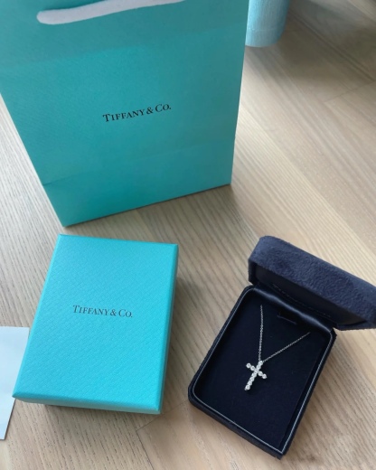Buy replica Tiffany Full Diamond Cross Pendant Necklace and replica jewelry from PICKS Jewelry