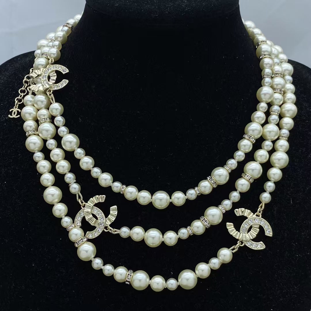 Buy replica Chanel Luxury Vintage 3 Rows Pearl Necklace and replica jewelry from PICKS Jewelry