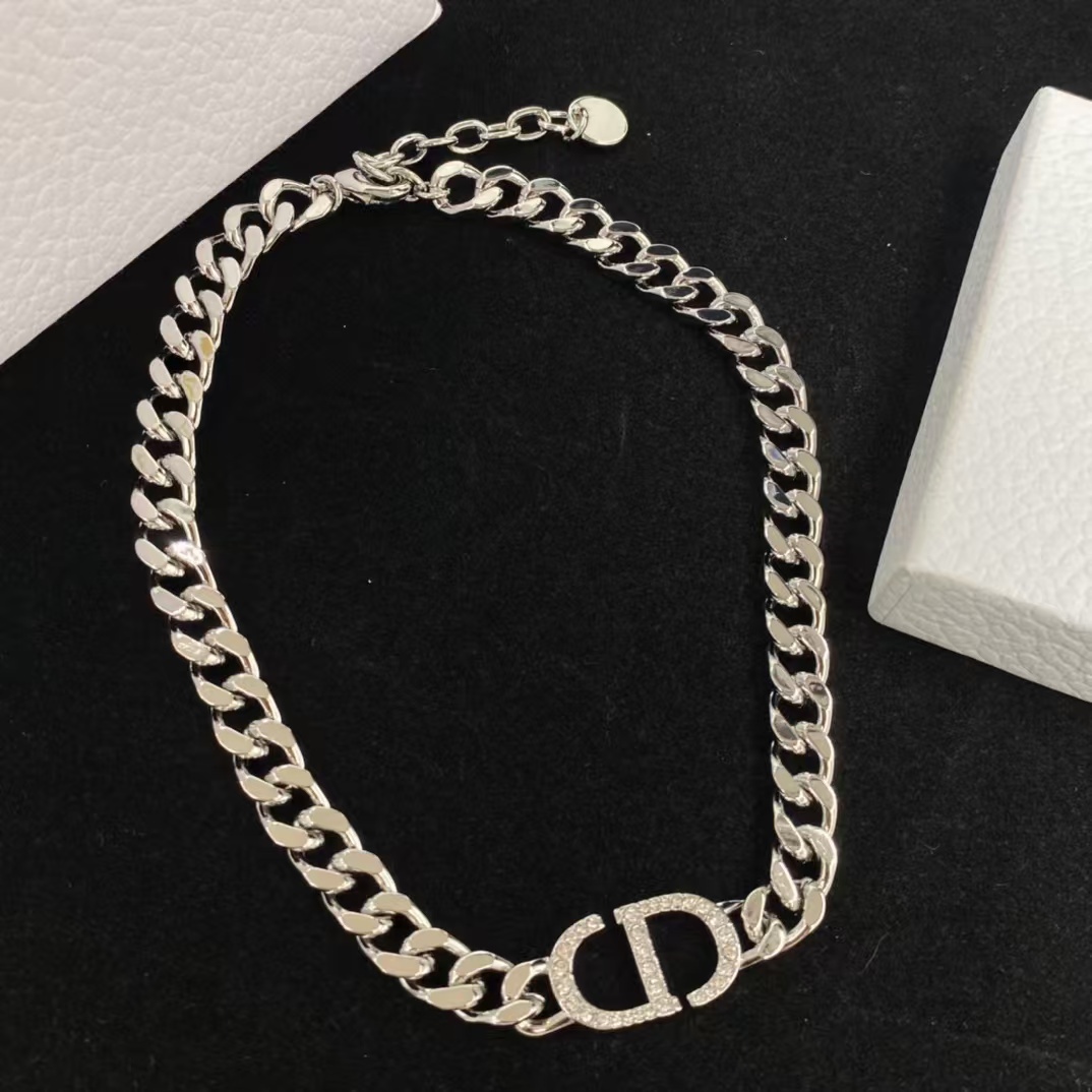 Buy replica Dior Chunky Silver Cuban Chain CD Necklace Bracelet and replica jewelry from PICKS Jewelry