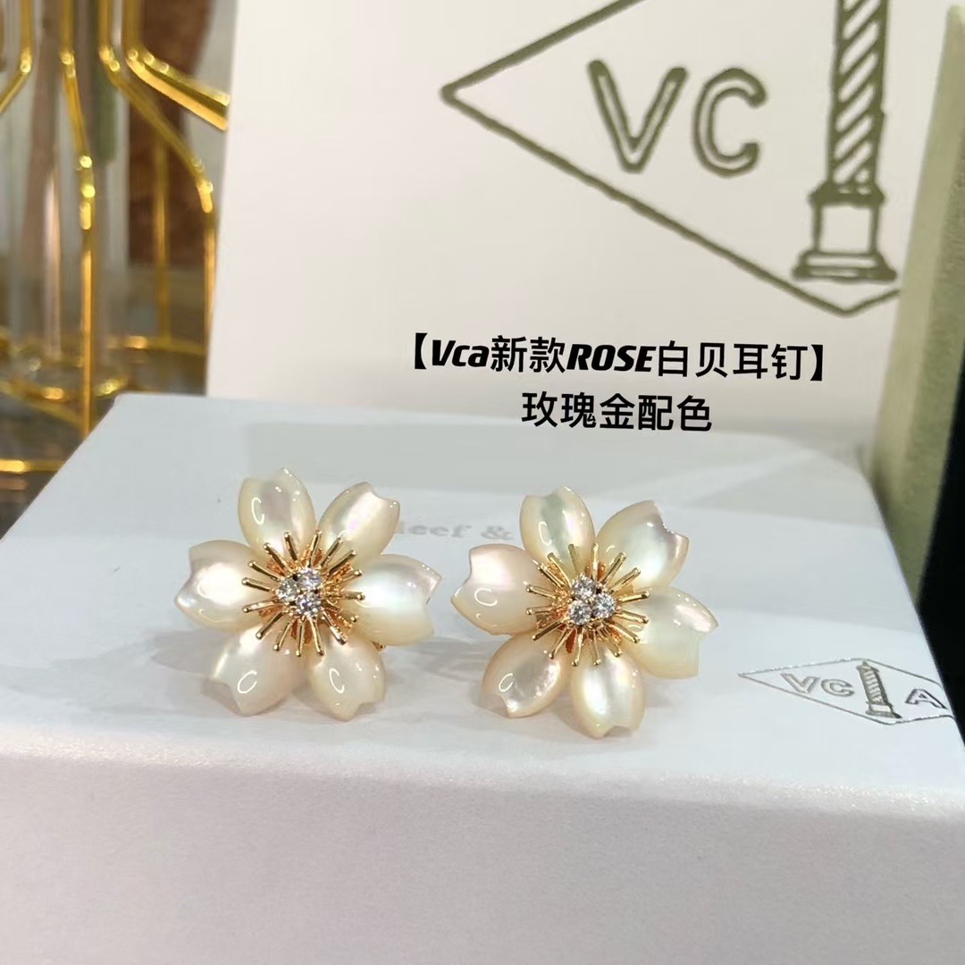 Buy replica Van Cleef & Arpels Rose de Noël Christmas Earrings and replica jewelry from PICKS Jewelry