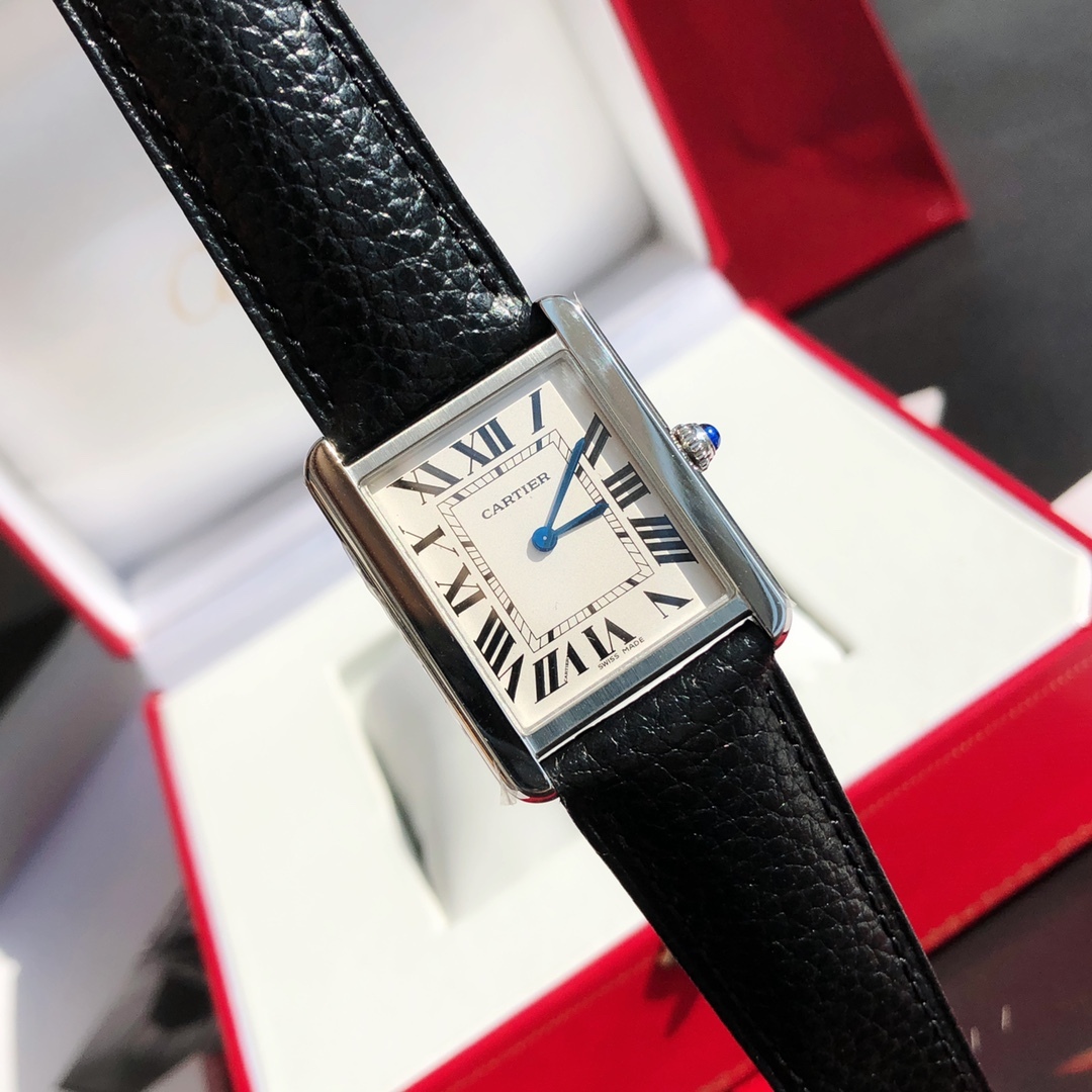 Buy replica Cartier Classic Tank Series Calf Leather Strap Women Watch and replica jewelry from PICKS Jewelry