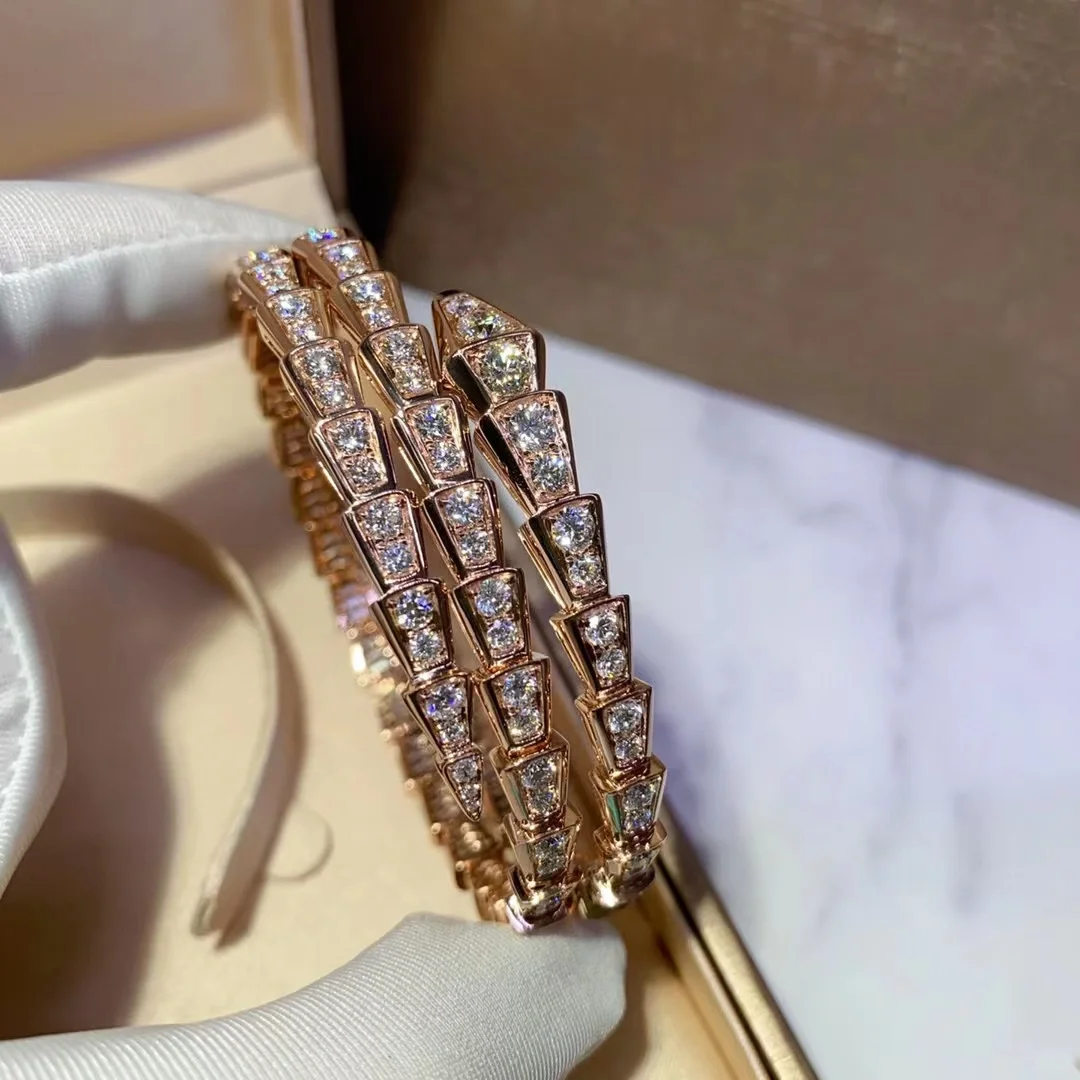 Buy replica Bvlgari Serpenti Viper Bracelet - Full Diamond and replica jewelry from PICKS Jewelry