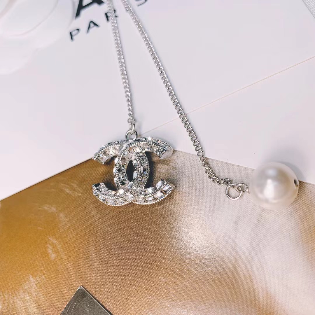 Buy replica Chanel Silver Color Tassel Pendant Necklace and replica jewelry from PICKS Jewelry