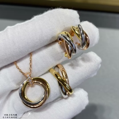 Buy replica Cartier Three Colors Metal Hoop Earrings and replica jewelry from PICKS Jewelry