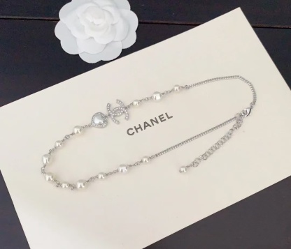 Buy replica Chanel Half Silver Chain Half Pearl Necklace and replica jewelry from PICKS Jewelry