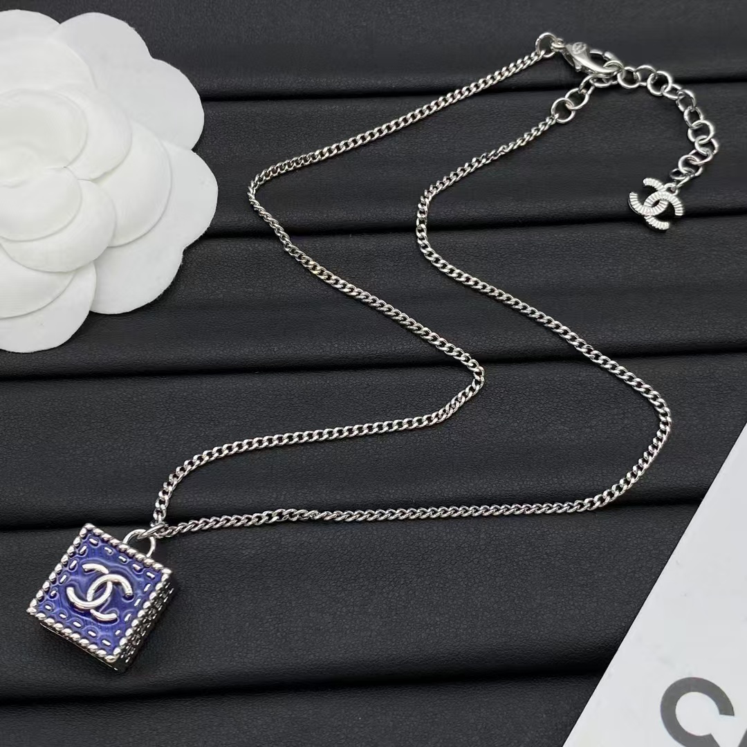 Buy replica Chanel Denim Cube Pendant Necklace and replica jewelry from PICKS Jewelry