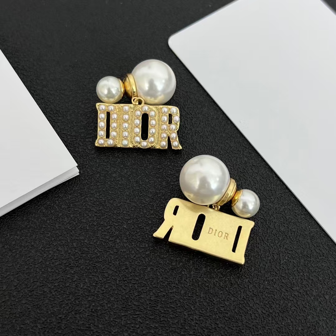 Buy replica Pearl Paved Dior Letters Earrings and replica jewelry from PICKS Jewelry