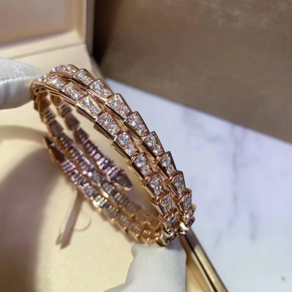 Buy replica Bvlgari Serpenti Viper Bracelet - Full Diamond and replica jewelry from PICKS Jewelry