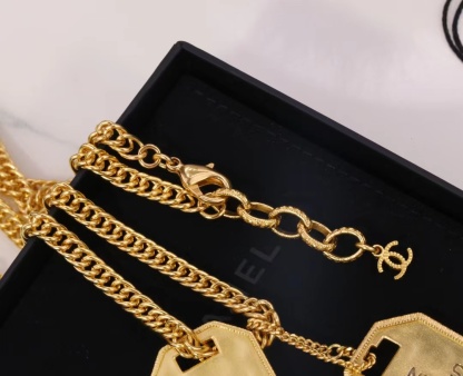 Buy replica Chanel Unisex Thick Cuban Chain Rectangle Tag Pendant Necklace and replica jewelry from PICKS Jewelry