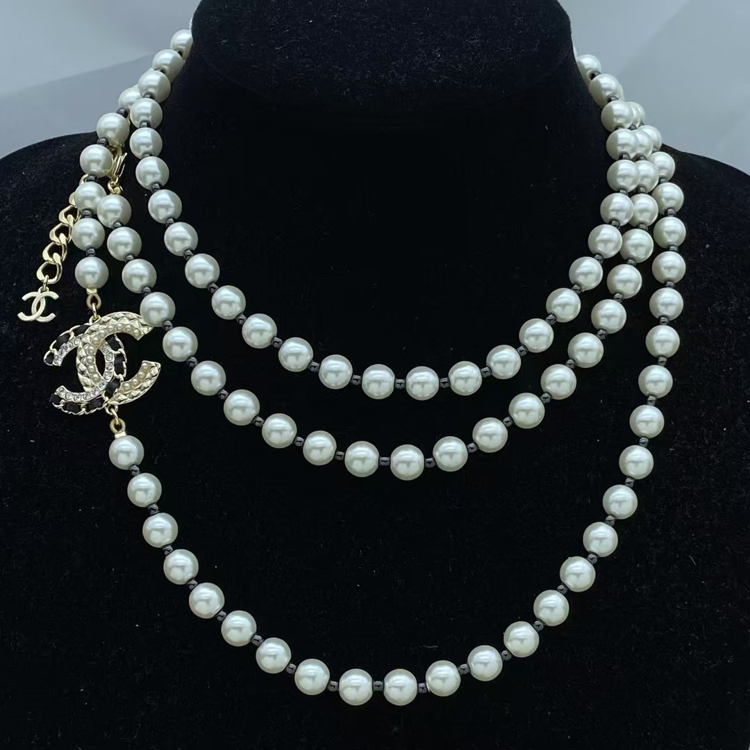 Buy replica Chanel Long Black Bead and Pearl Necklace and replica jewelry from PICKS Jewelry