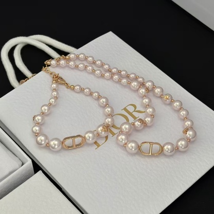 Buy replica Dior Rose Gold- Finish Vintage Pearl Necklace and replica jewelry from PICKS Jewelry