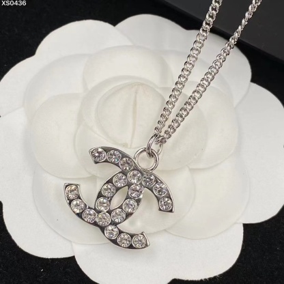 Buy replica Chanel Classic Silver Double C Pendant Necklace and replica jewelry from PICKS Jewelry