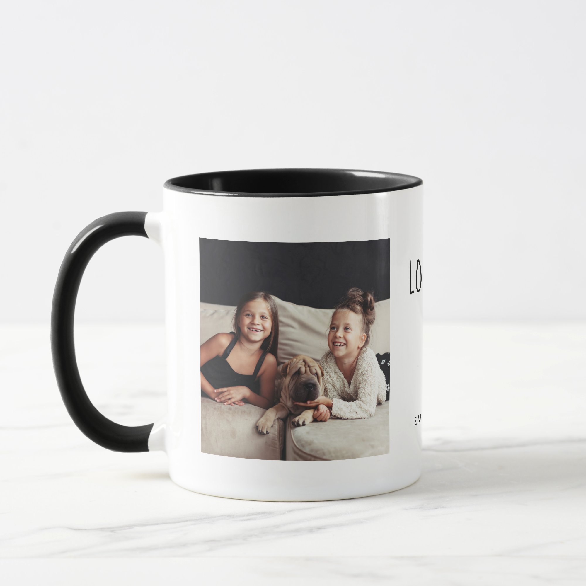 Love You Mum Photo Accent Mug - Personalized Handwritten Text Mug