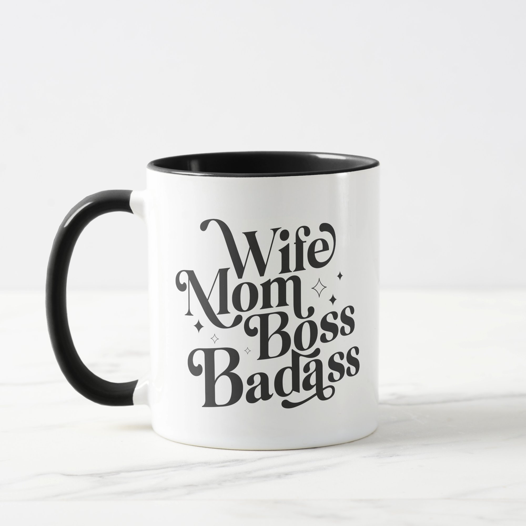 Wife Mom Boss Badass Mug - Funny Mother's Day Accent Coffee Mug