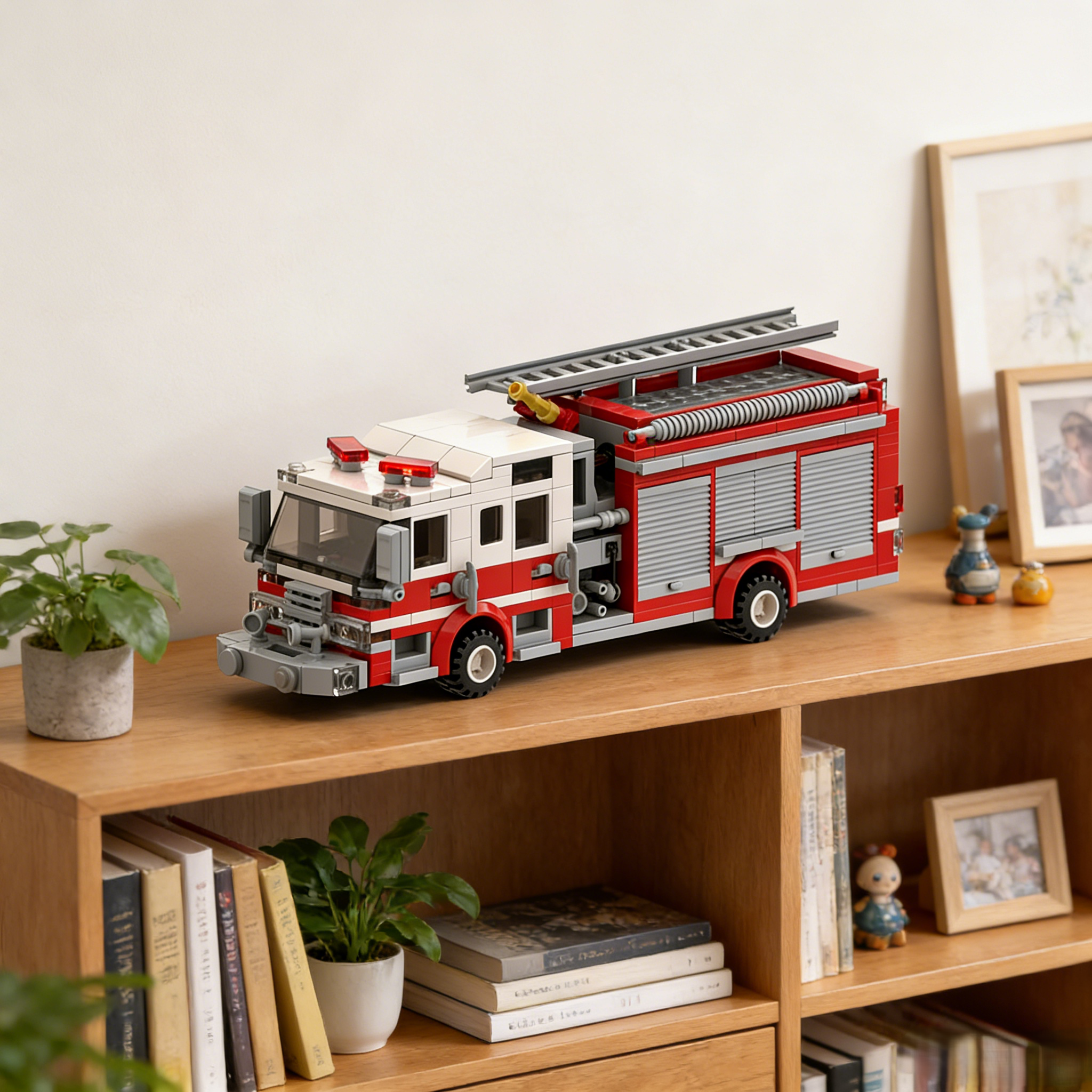 Fire Engine Brick Set with Ladder