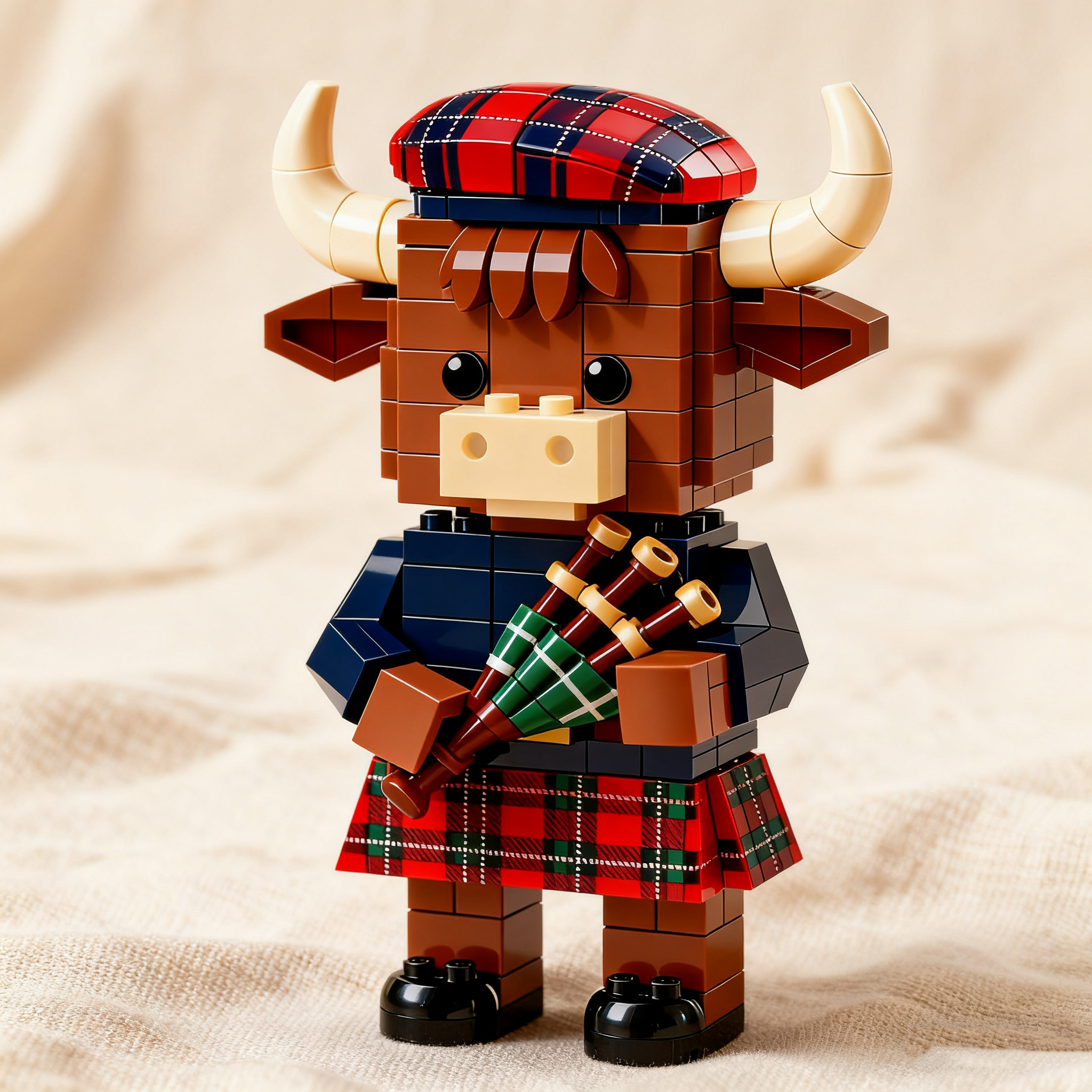 🏆NEW YEAR 49% OFF - 2025 Limited Edition--Scottish Highland Cow Bagpiper Brick Set