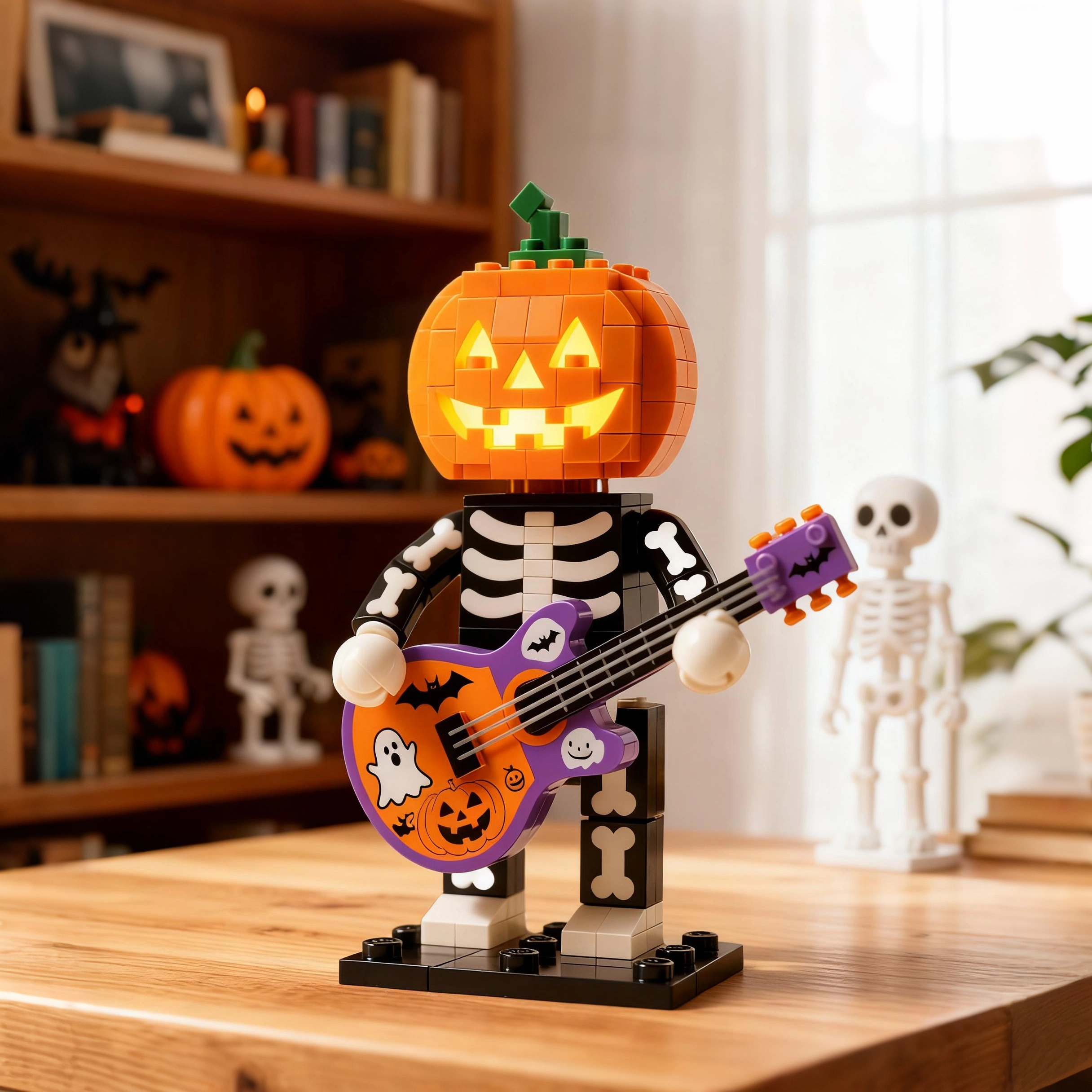  Halloween Limited Edition-Pumpkin Head Skull Guitarist