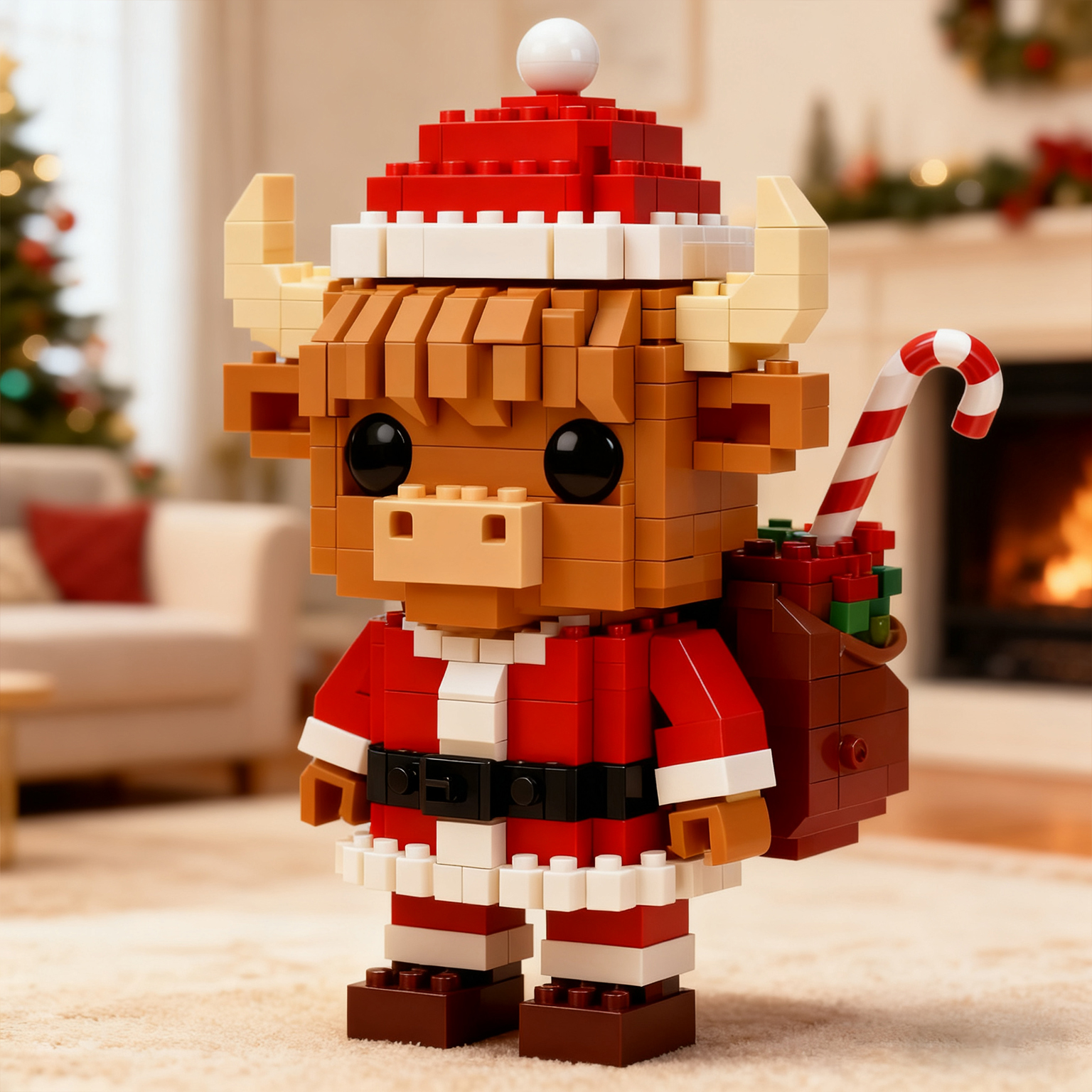 🎄2025 LIMITED EDITION--SANTA HIGHLAND COW BRICK SET🧱🐮