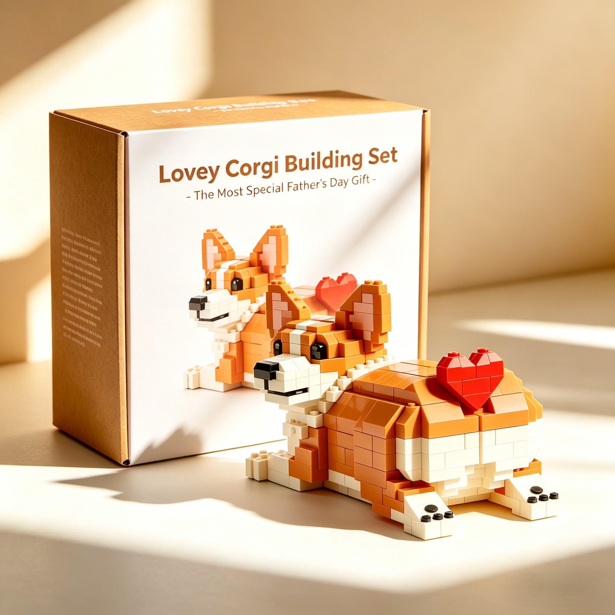 Lovey Corgi Building Set - The Most Special Father's Day Gift