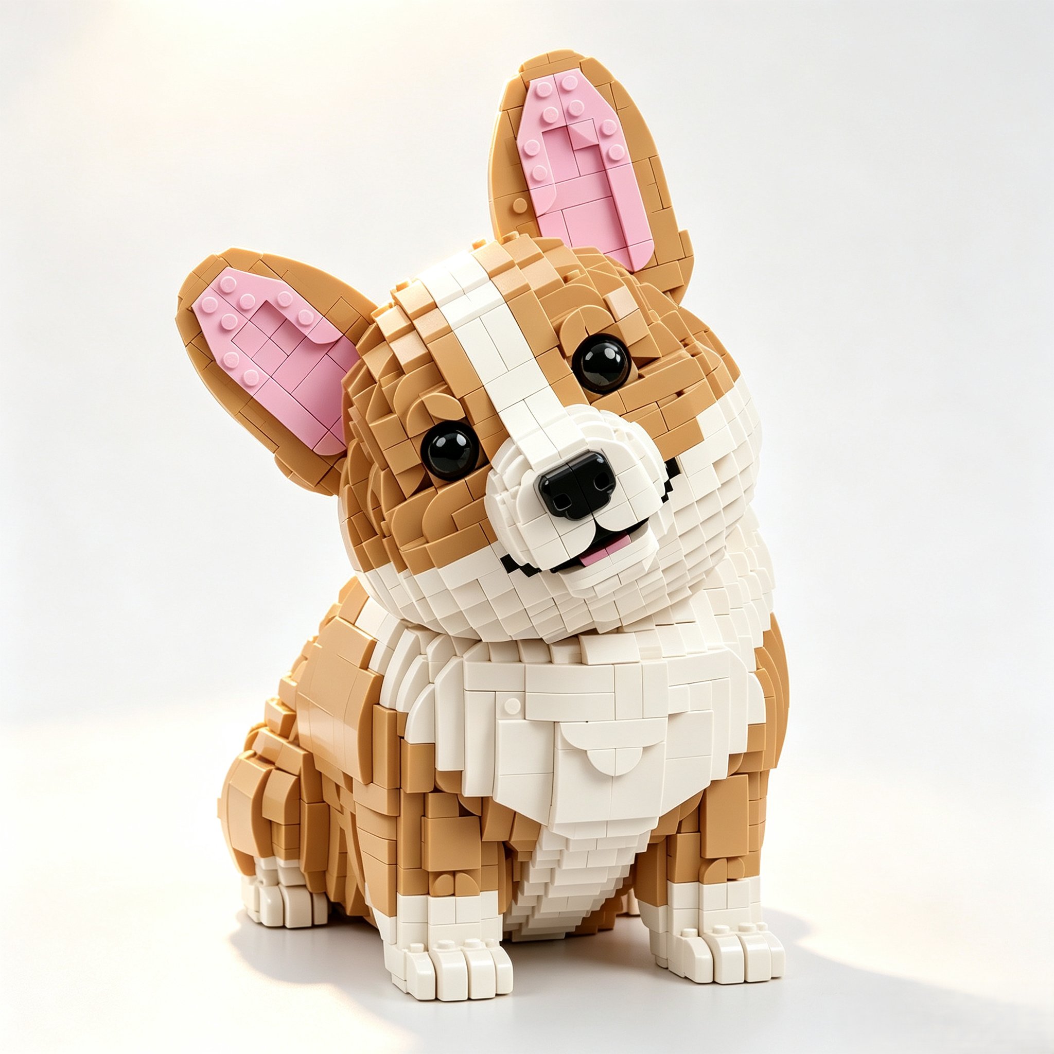 Head-Tilt Corgi Building Block Set
