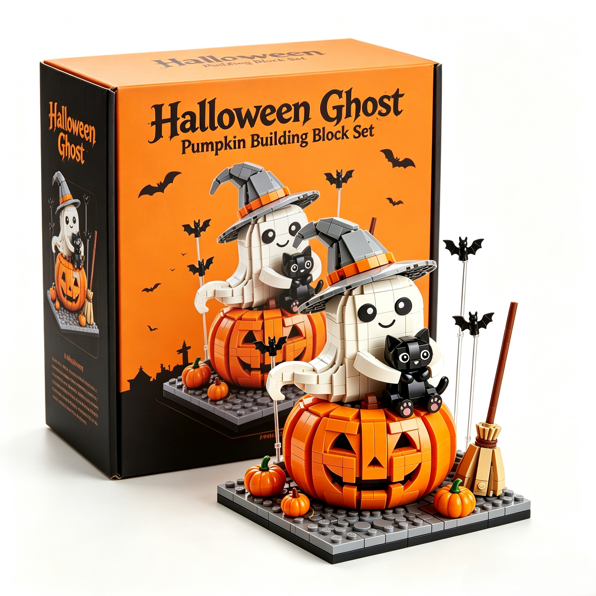 Halloween Ghost Pumpkin Building Block Set