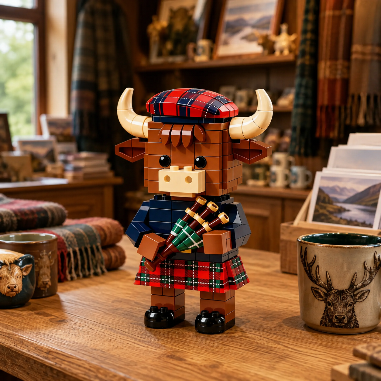 2026 Limited Edition--Scottish Highland Cow Bagpiper Brick Set