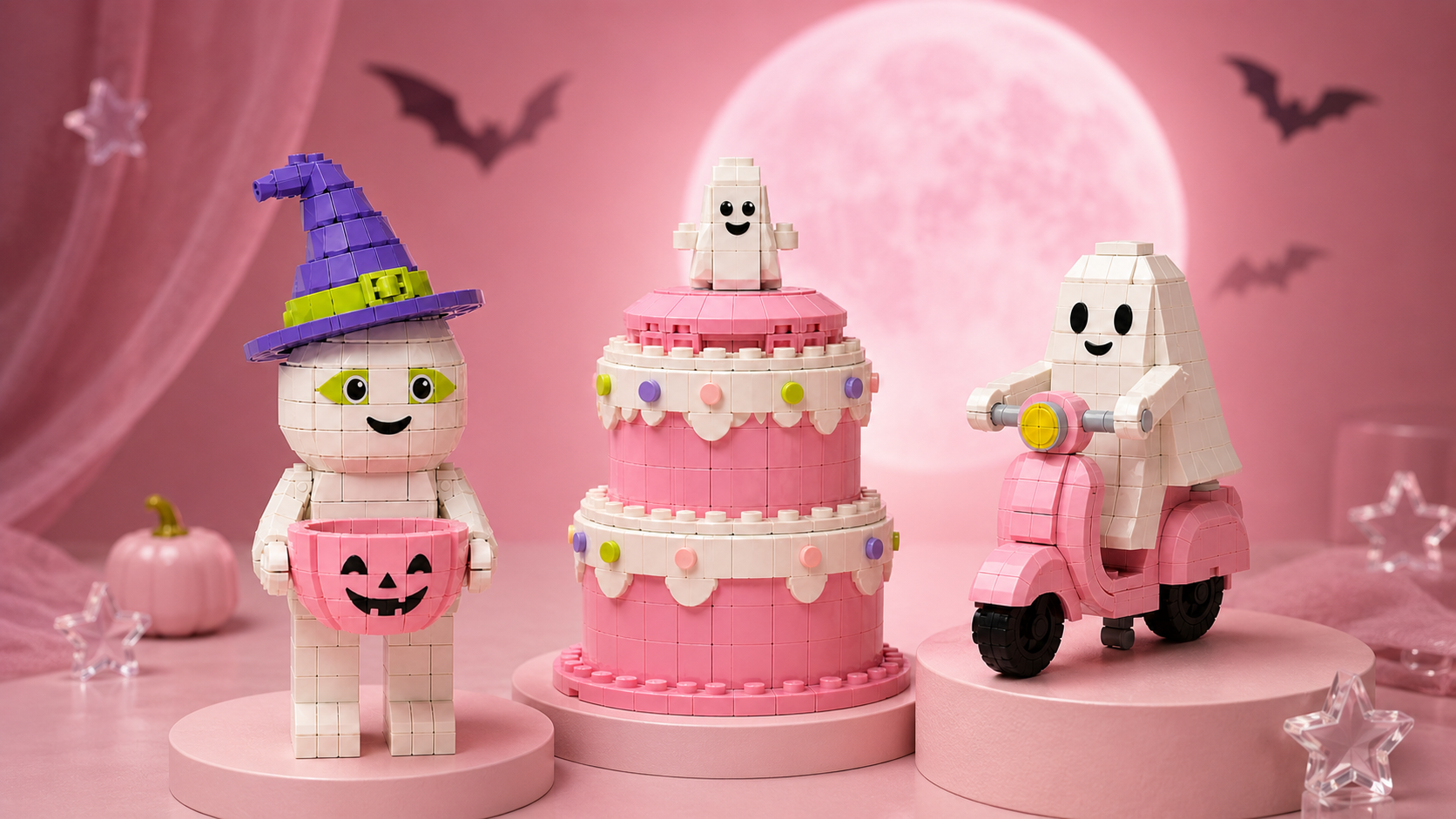 Scoot-Boo, Mimiboo and Boo-tiful Sprinkle Cake together
