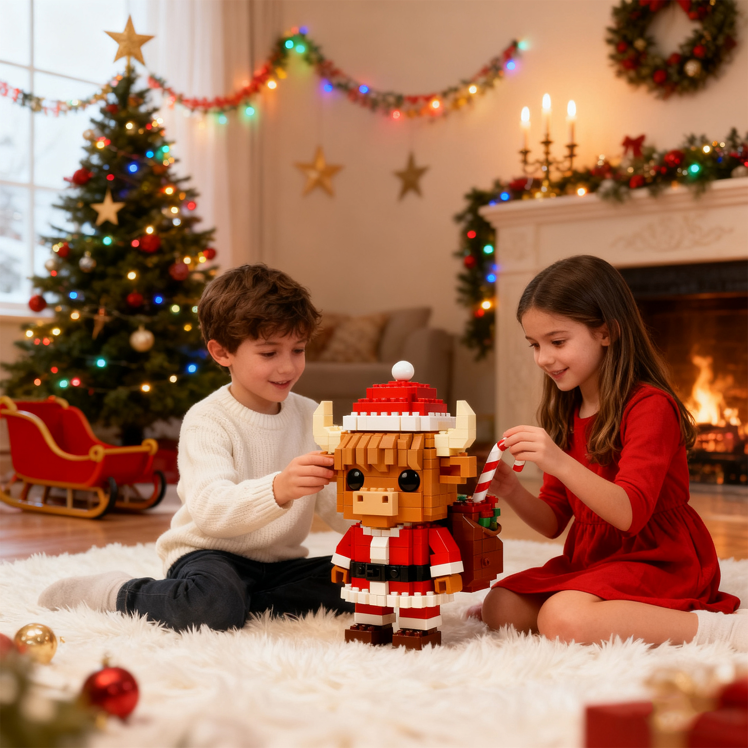 🎄2025 LIMITED EDITION--SANTA HIGHLAND COW BRICK SET🧱🐮